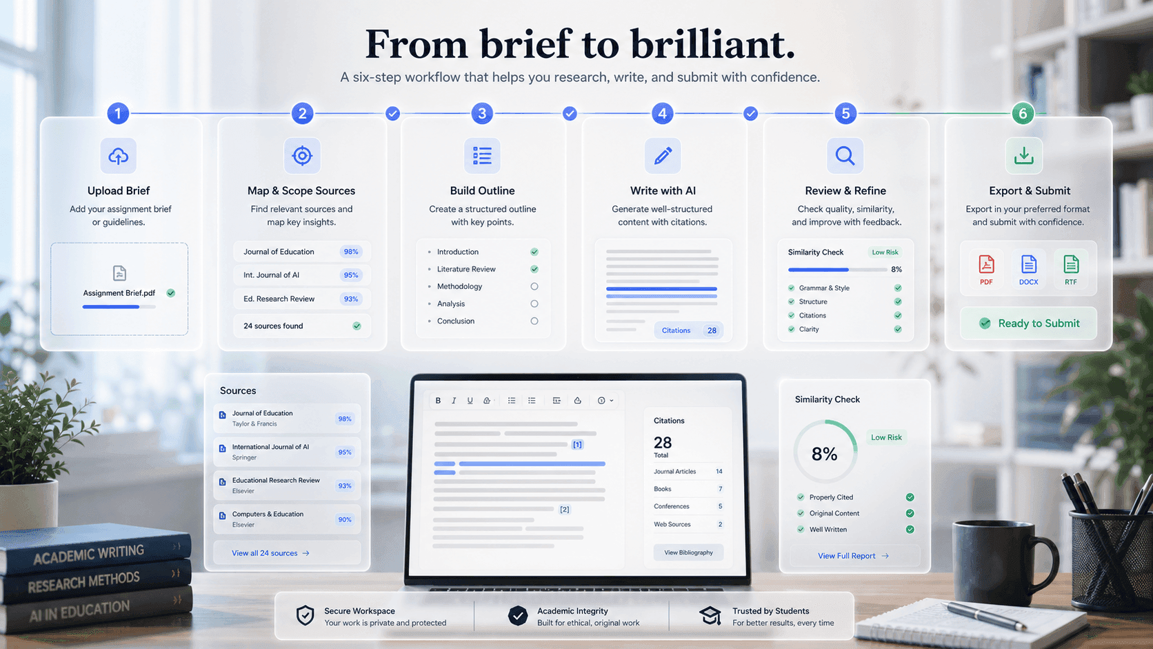 Mindgrads academic workflow system preview.